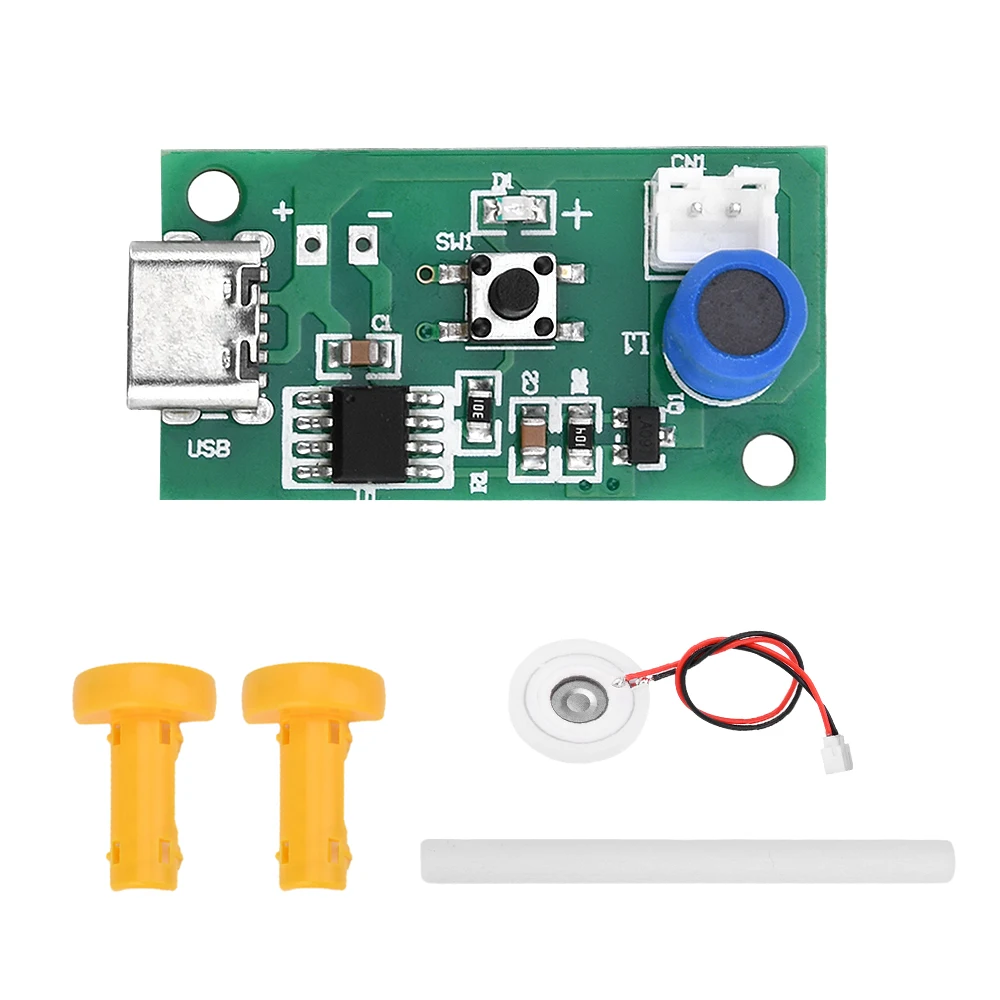 DC5V Mini Intelligent Humidifier Module Accessories Type-C Interface Single Spray Ultrasonic Atomization Module Diy Kits