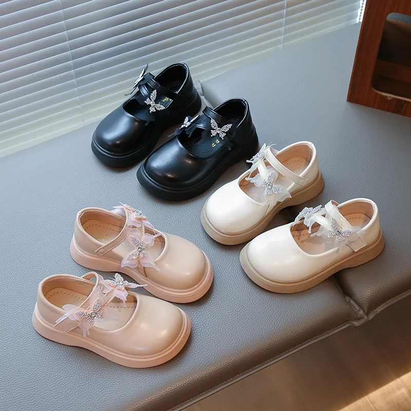

2026 Kids Shoes New Trendy Design Party Bow Mary Jane Dress Shoes Princess Shoes Kids New Design