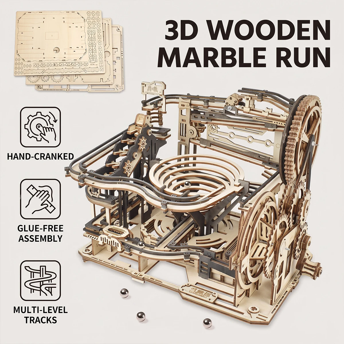 Chriyungel – drewniane puzzle  – 3D Wooden Mechanical Puzzle Marble Run recenzja i cena