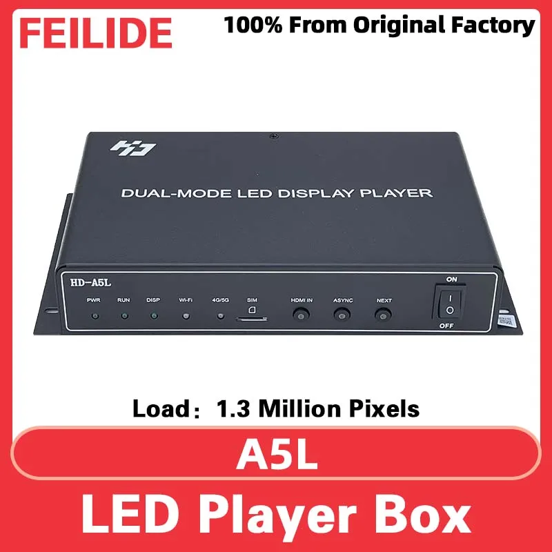 HD-A5L Full Color LED Panel Video Wall USB Port Controller Mobile Phone WiFi Playback Box LED Display Screen Supports HDMI Input