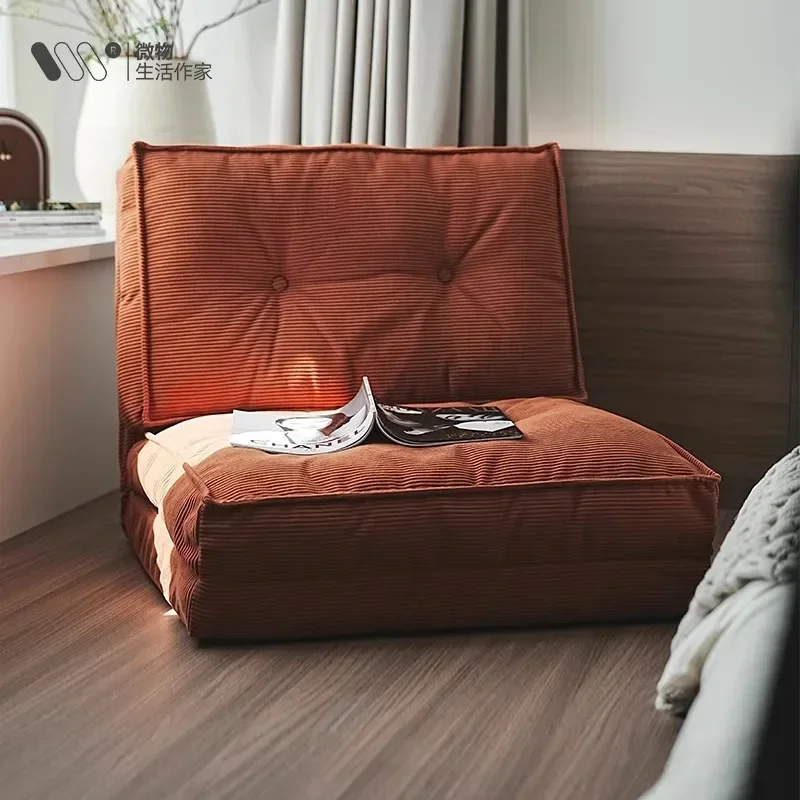 

Lazy sofa, creamy style living room, foldable dual-purpose single sofa, small-sized household, reclining or sleeping sofa bed