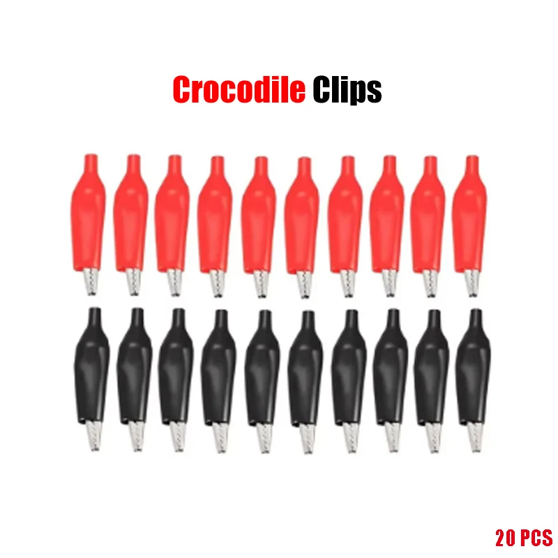 Crocodile Clips 28 35 45mm Electrical Battery Crocodile Clamp Test Connector Crocodile Tongs Black Red For Car Auto Battery