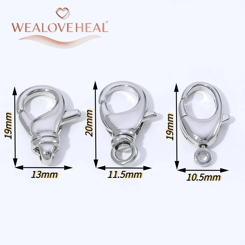armband verschluss, 20mm Großer Rhodium-beschichteter Messing-Karabinerhaken Hochwertiger Metall-Federhaken für DIY Halsketten- und Armbandherstellung – Detail 16