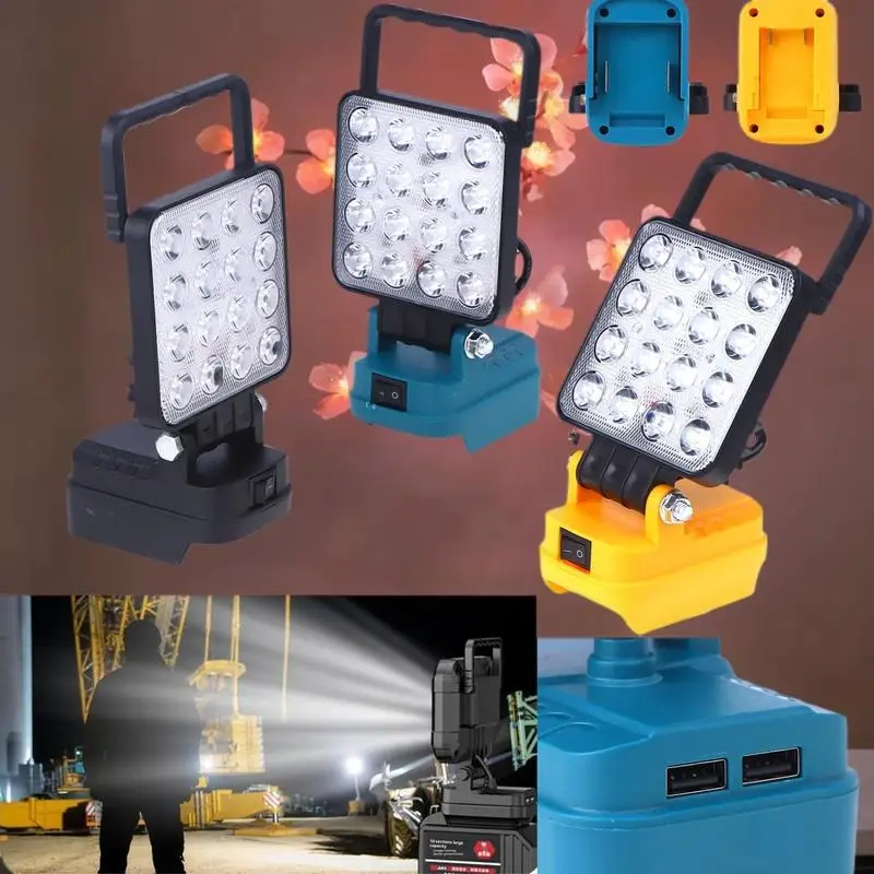 14W Camping Lamp Emergency Lighting With Dual USB Li-ion Battery Lantern Outdoor Flashlight 4 Inch LED Work Light