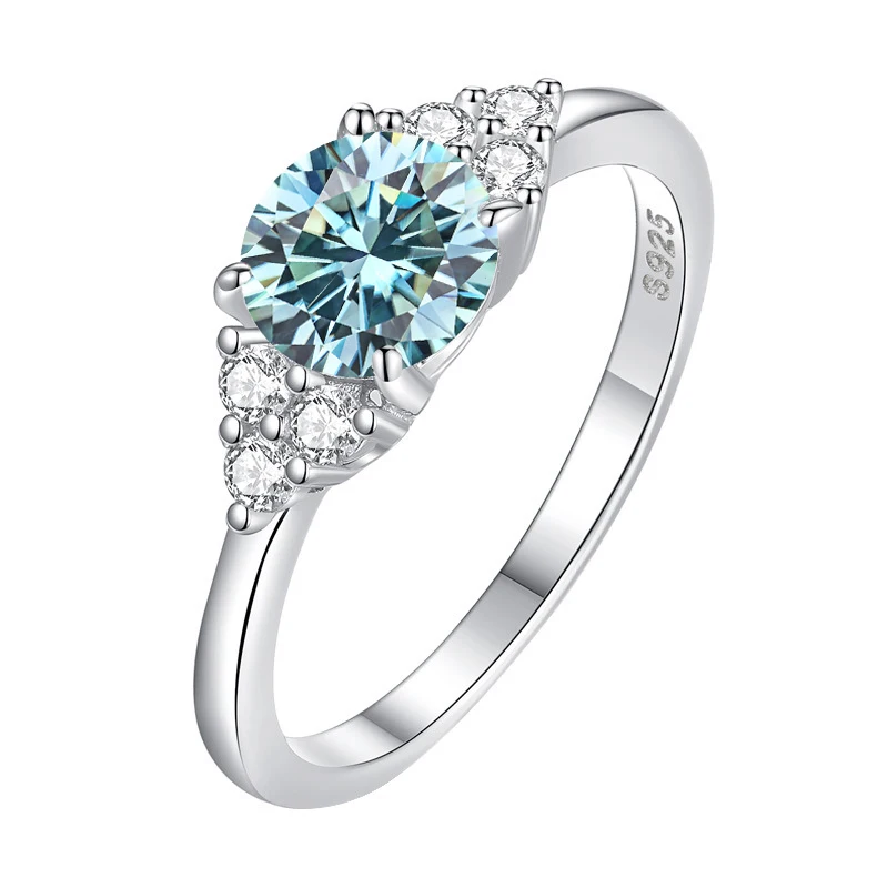 JOIAS HOME Silver 925 1CT/6.5mm D Color Moissanite D Women's Ring 925 Sterling Silver Solid Ring, Wedding Ring, Engagement Ring
