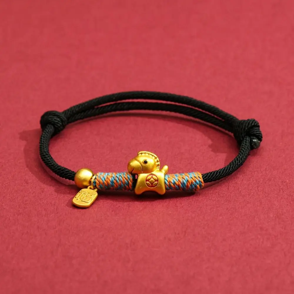 Chinese Style Horse Year Bracelet New Year Hand Rope 2026 2026 Horse Year Lucky Pony Red Rope Blessing Zodiac Horse