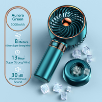 Portable Air Conditioner 5000mAh Recharge Handheld Mini Fan USB Hand Hold Small Pocket Fan with Data Disply Table Stand Home