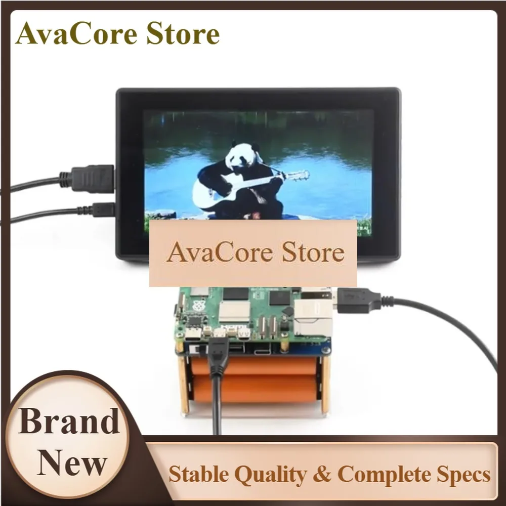 AvaCoreRaspberry Pi UPS HAT Module, 40W Type-C PD 5V/6A Output, 20000mAh Battery, I2C Monitoring For Pi 5/4B/3B+