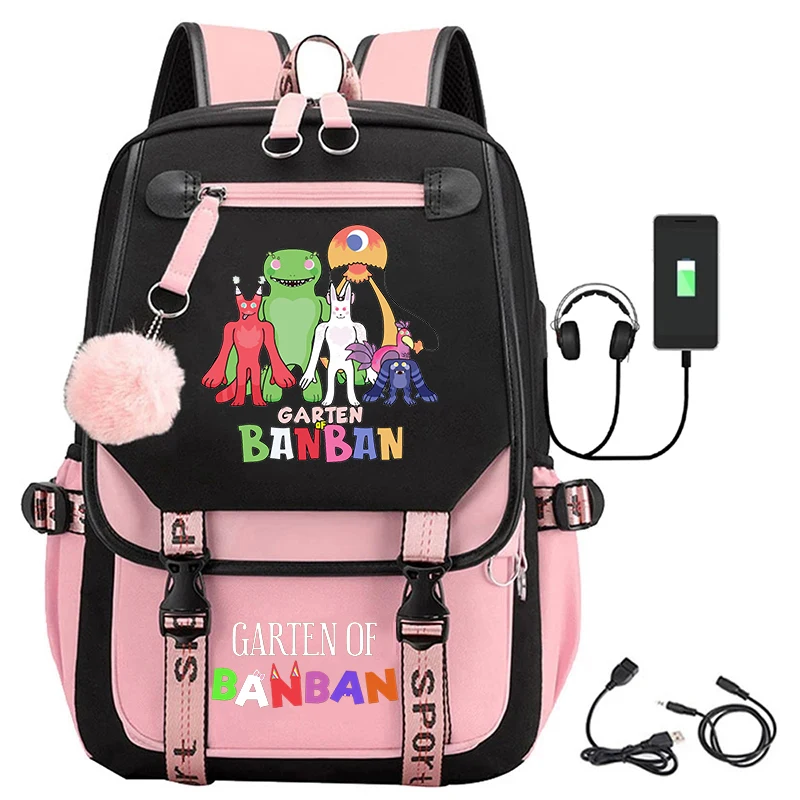 

Usb Charge Garten Of BanBan Printing Backpack for Teenage Girls Laptop Daypack Women Travel School Bags Children Cartoon Bookbag