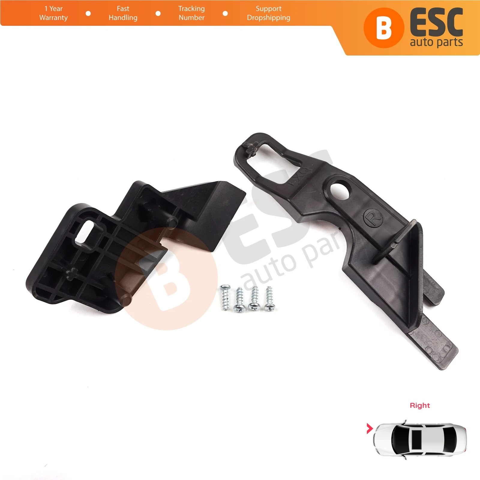 EHL537 Car Headlight Headlamp Housing Repair Mount Holder Bracket Tab Clips Right Side for Citroen C-Elysee 2012-2017 9675140380