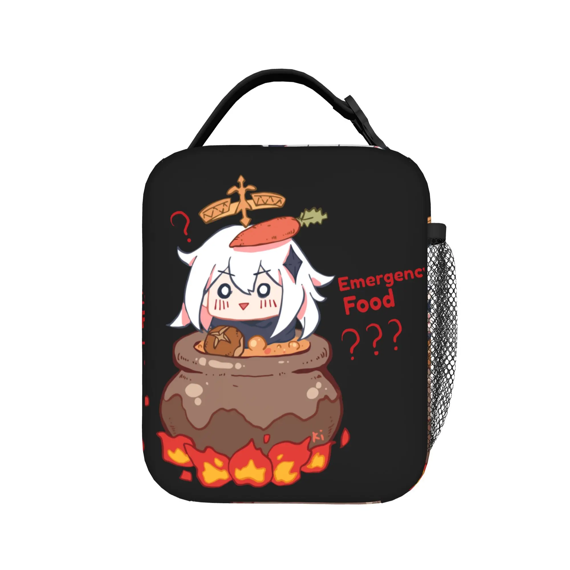 Paimon Emergency Impact Insulated Lunch Bags Cooler Bag Lunch Container Genshin Impact Game Tote Lunch Box Food Bag College