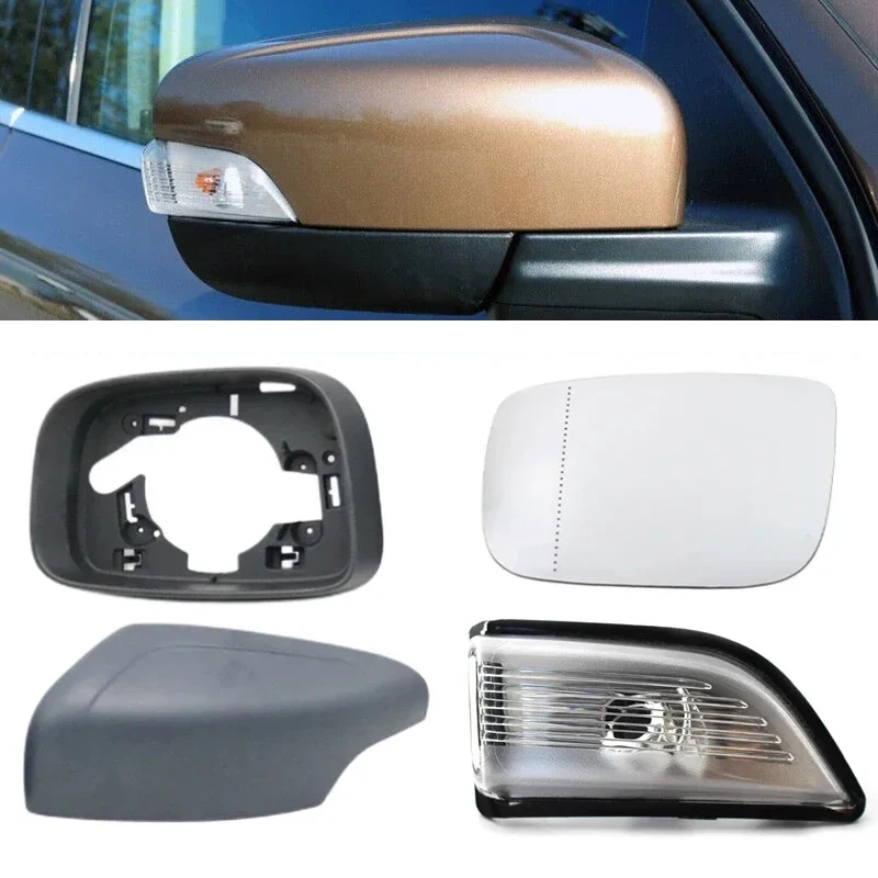 

1 Pcs Car Wing Door Exterior Rearview Mirror Frame Light Heated Lens Side Cover Cap For Volvo XC60 2007-2013