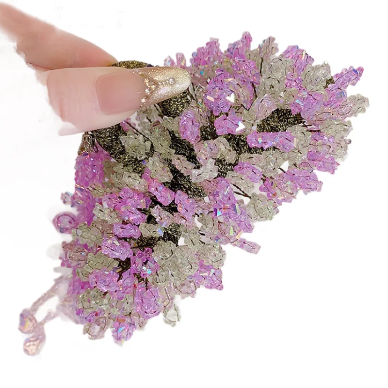 Handmade Crystal Tassel Hair Claws Clip Fashionable Back Of The Head Hair Clips Headwear Exquisite Hair Accessories for Women
