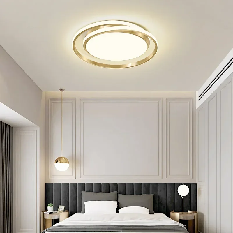 Modern luxury gold LED ceiling light living room bedroom dining room hotel embedded chandelier home