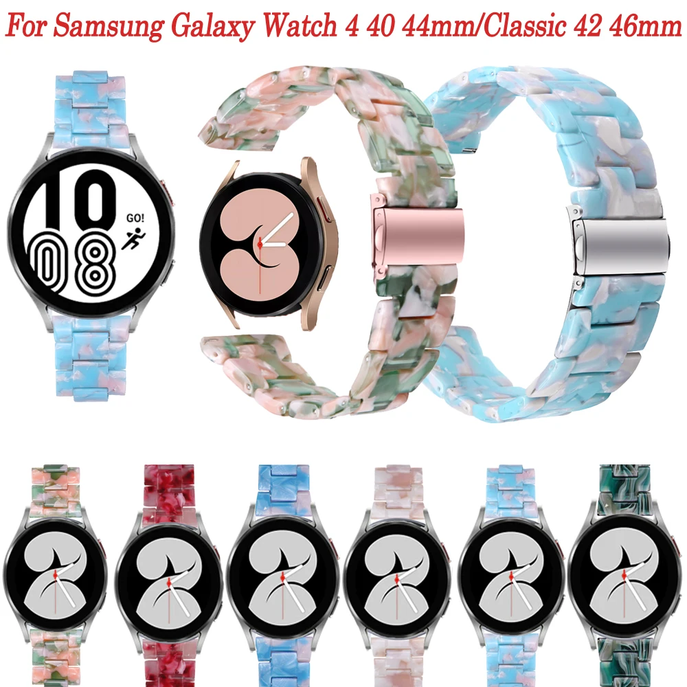 

Resin 20mm Silicone Strap Watchband For Samsung Galaxy Watch4 40 44mm/Watch 4 Classic 42 46mm Smartwatch Bracelet Easyfit Wrist