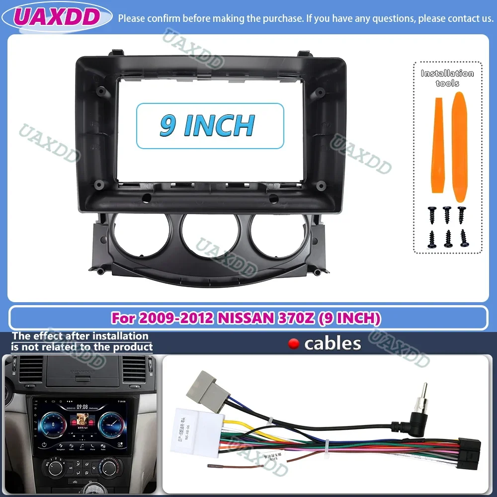 9 Inch Car Frame Fascia Adapter Canbus Box Decoder Android Audio Dash Fitting Panel Kit For Nissan 370Z 2009-2012 cable harness