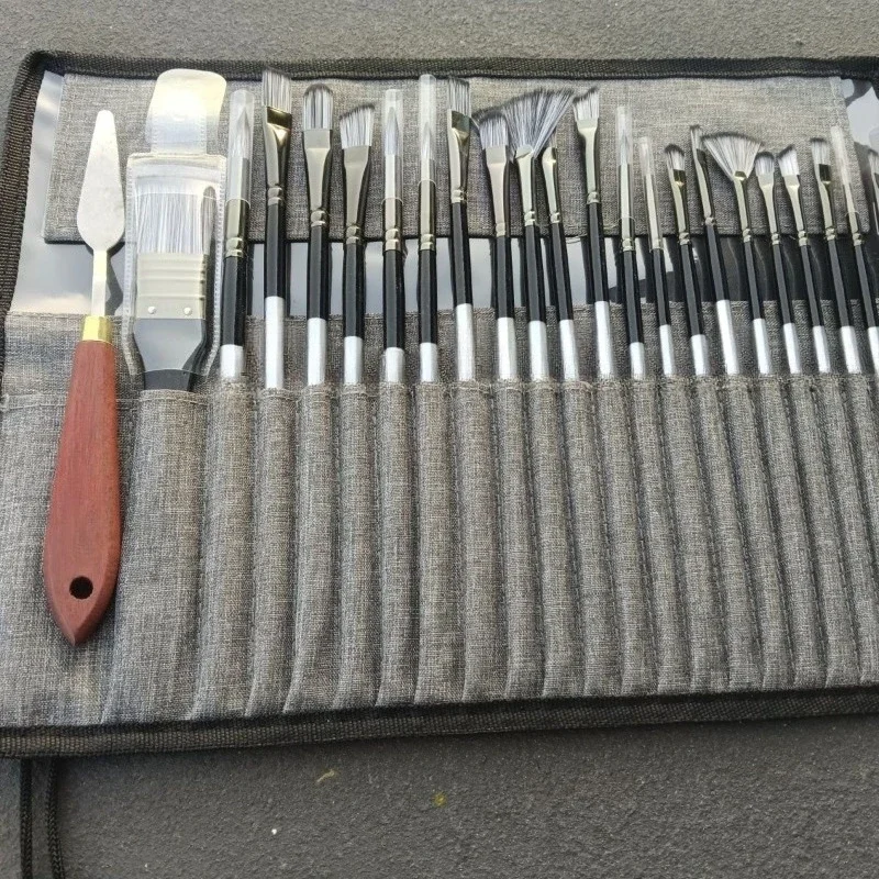 Brush set, acrylic set, oil brush watercolor wooden pole nylon special art gouache painting set