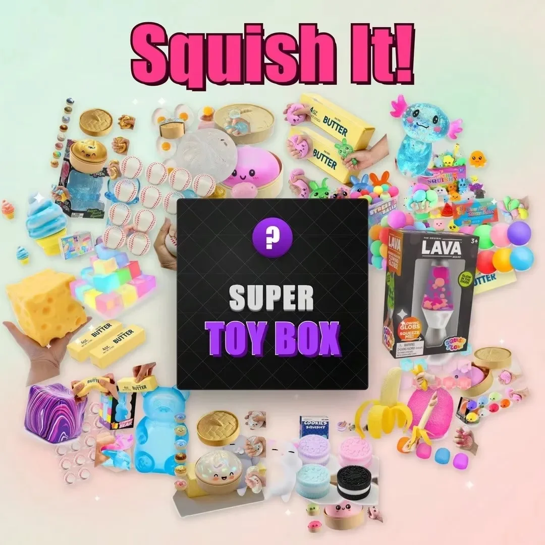 100+PCS Squishy Mystery Blind Box, Mixed Soft Rubber Fidget Dolls with Limited Edition Gift Pack, Surprise Blind Box Gift view 6
