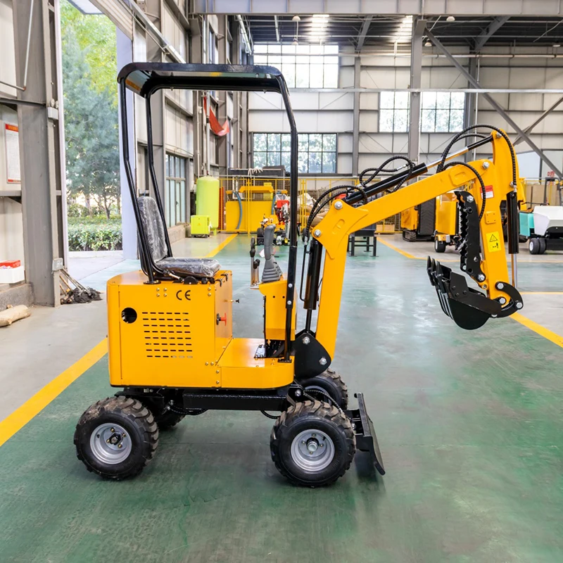 Mini Backhoe Excavator Wheeled 1 Ton Small Excavator Digger Compact Mechanical Excavator CE EPA Certified Farm Garden Use