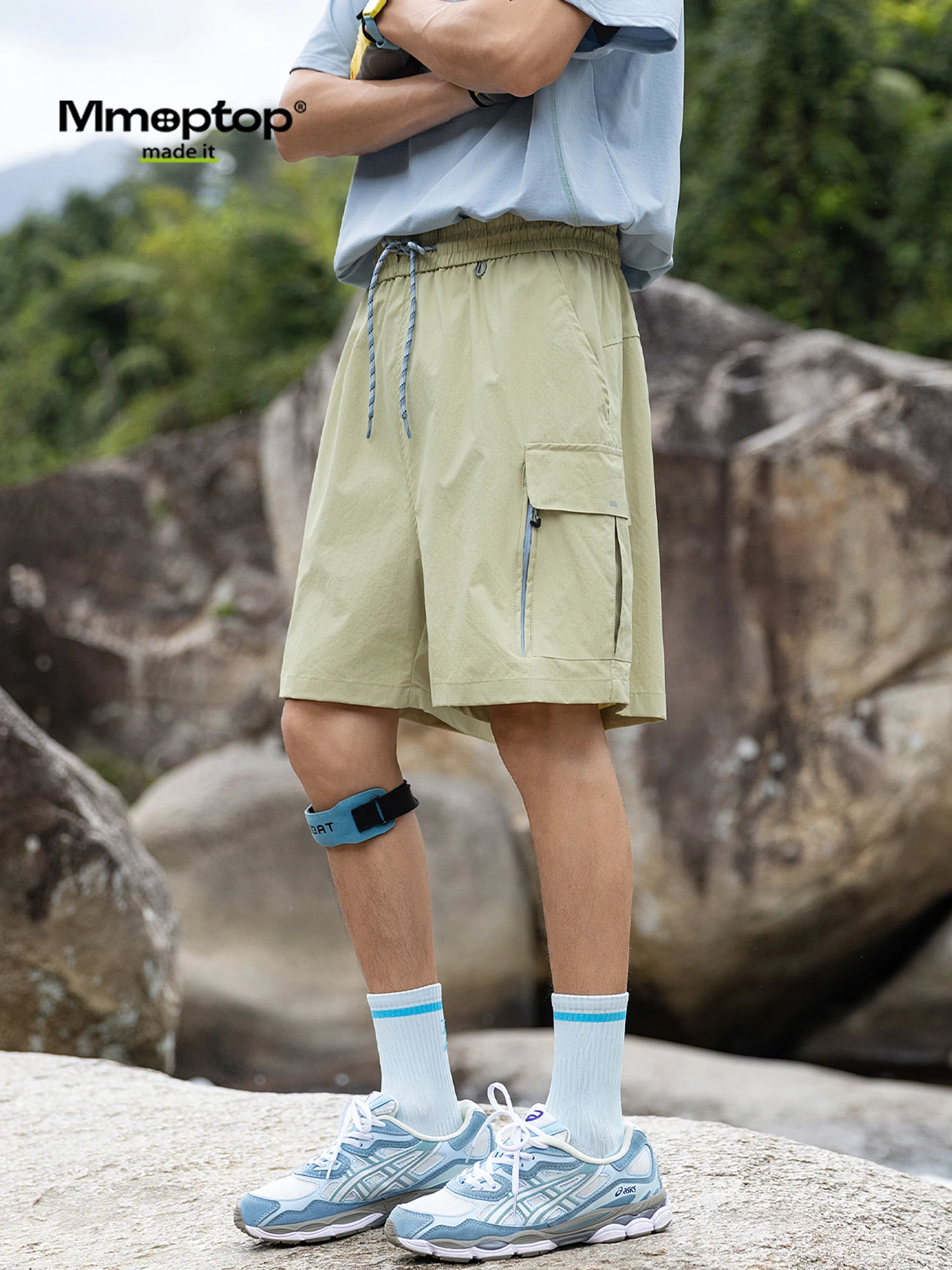 

Mmopotop Men's Outdoor Workwear Shorts Casual Loose Fit Five-Quarter Length Summer Fashion Trend Simple Style Polyester Fiber