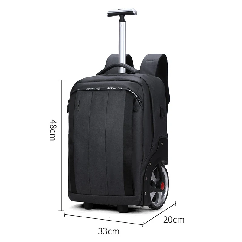 Men Travel Trolley Backpack Rolling Luggage Backpack Trolley Bag with wheels Business Wheeled Backpack Cabin Carry on Luggage