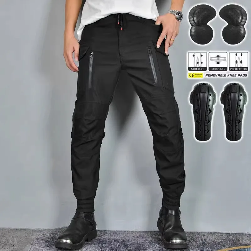 

VOLERO Motorcycle Overalls Riding Pants Men's Waterproof Windproof Breathable Elastic High-waisted Motorcycle Slingproof Pants