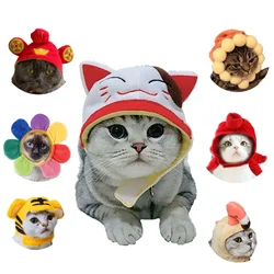 Funny Hat for Cat Sunflower Christmas Costume Pet Hat Halloween Cosplay Keep Warm Headwear Dogs Hats Puppy Accessories for Cats