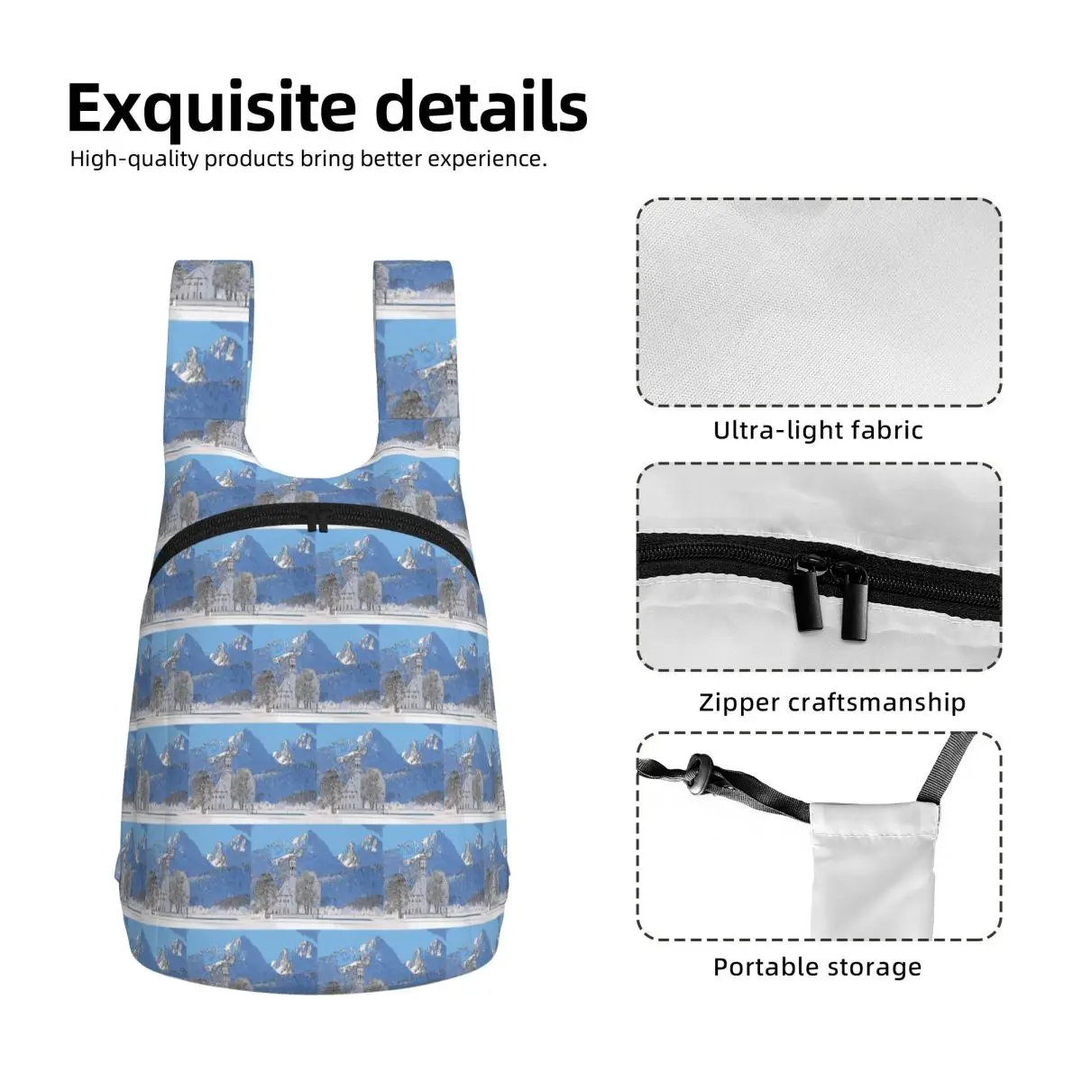 Winter Landscape Color Print Student Backpack School Bag Hiking Travel Daypack for Men Women Storage Bookbag Shoulder Bags
