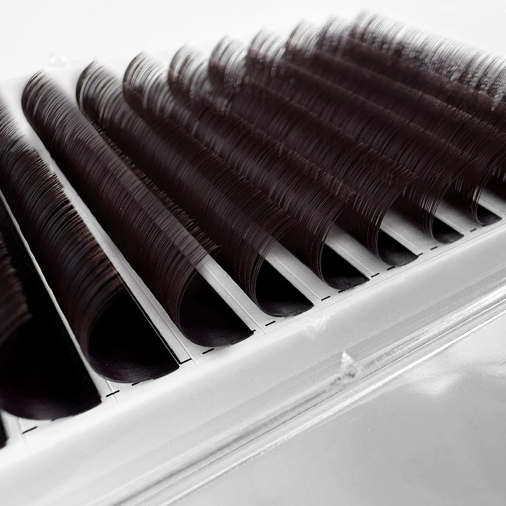 Pestañas postizas rusas de 8-15mm, color marrón café oscuro, para extensión, pestañas postizas injertadas naturales suaves hechas a mano, suministros de maquillaje