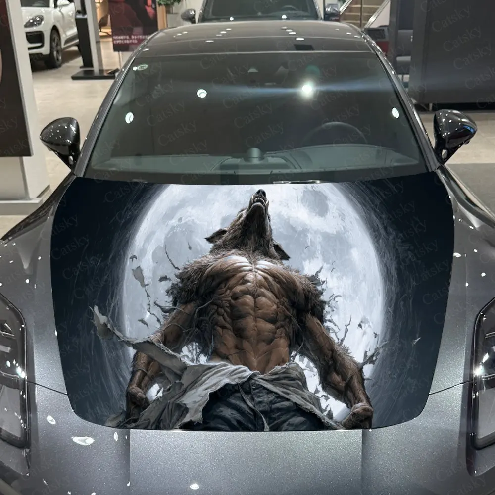 Dominant Ripped - Cloth Werewolf Print car hood stickers, waterproof self-adhesive, scratch resistant, easy to stick, durable ca