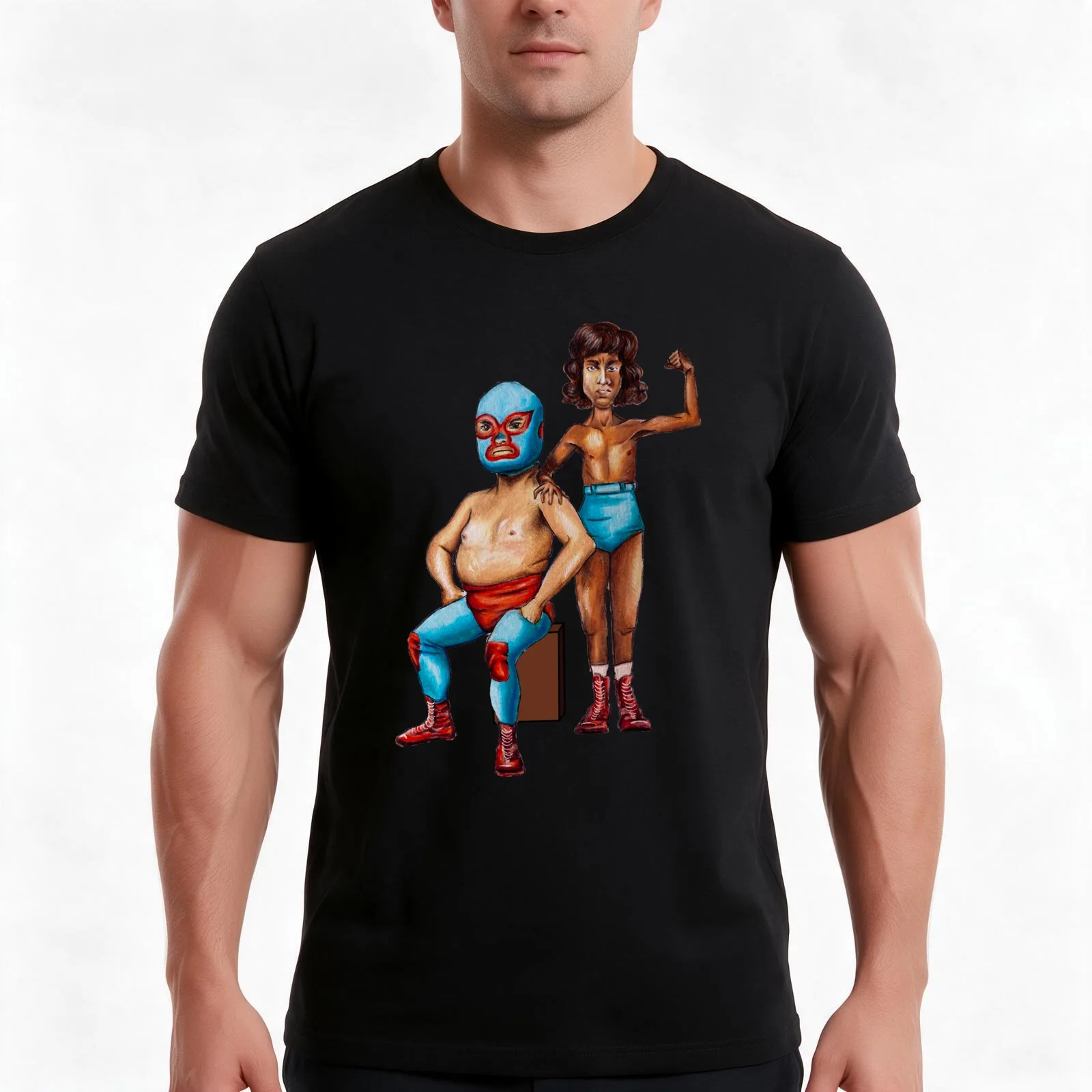 nacho libre is a sigma male T-Shirt, Summer Casual Cotton Tee, Oversized Streetwear Tops, Vintage Graphic Print, 100% Cotton