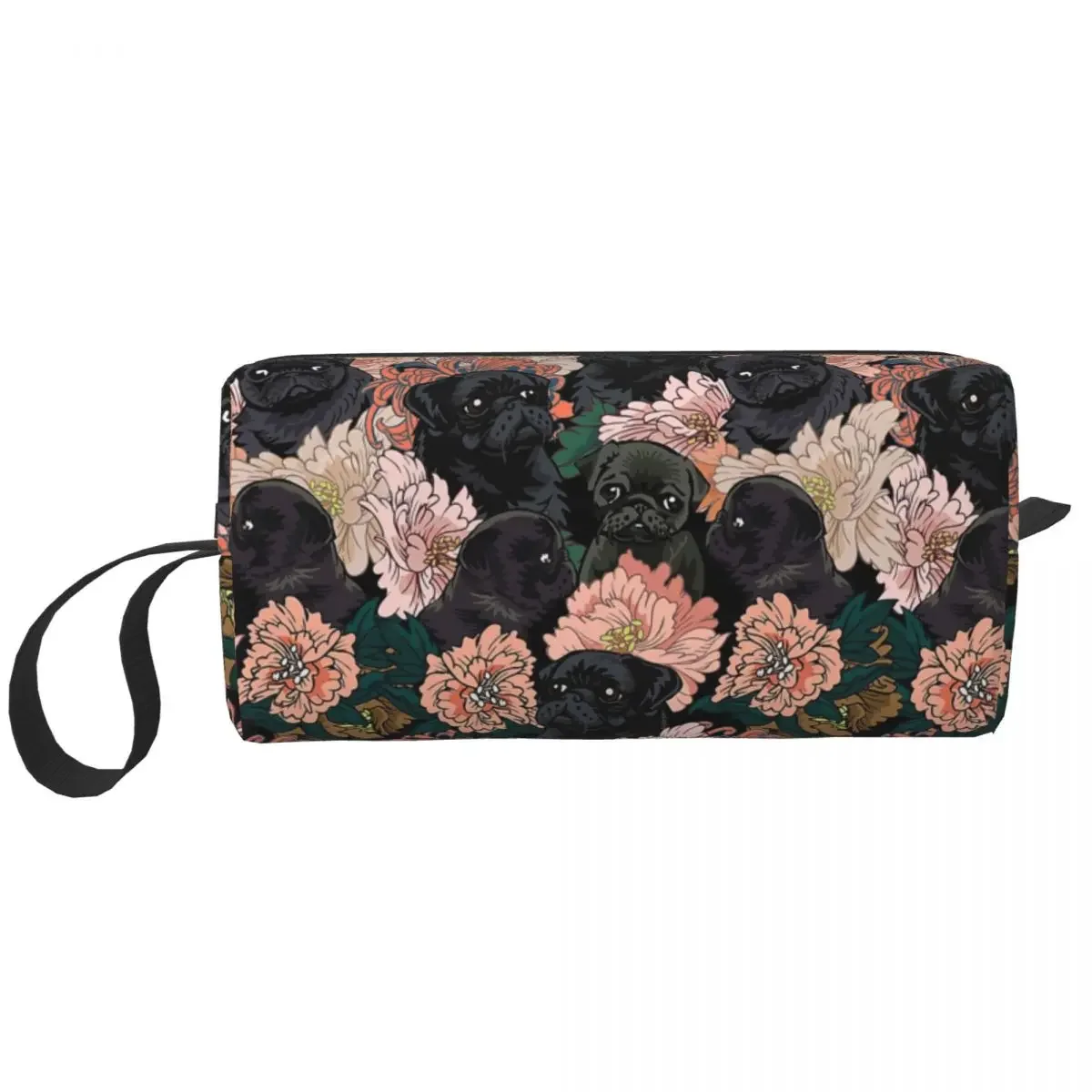 

Because Black Pug Makeup Bag Cosmetic Organizer Storage Dopp Kit Toiletry Cosmetic Bag for Women Beauty Travel Pencil Case