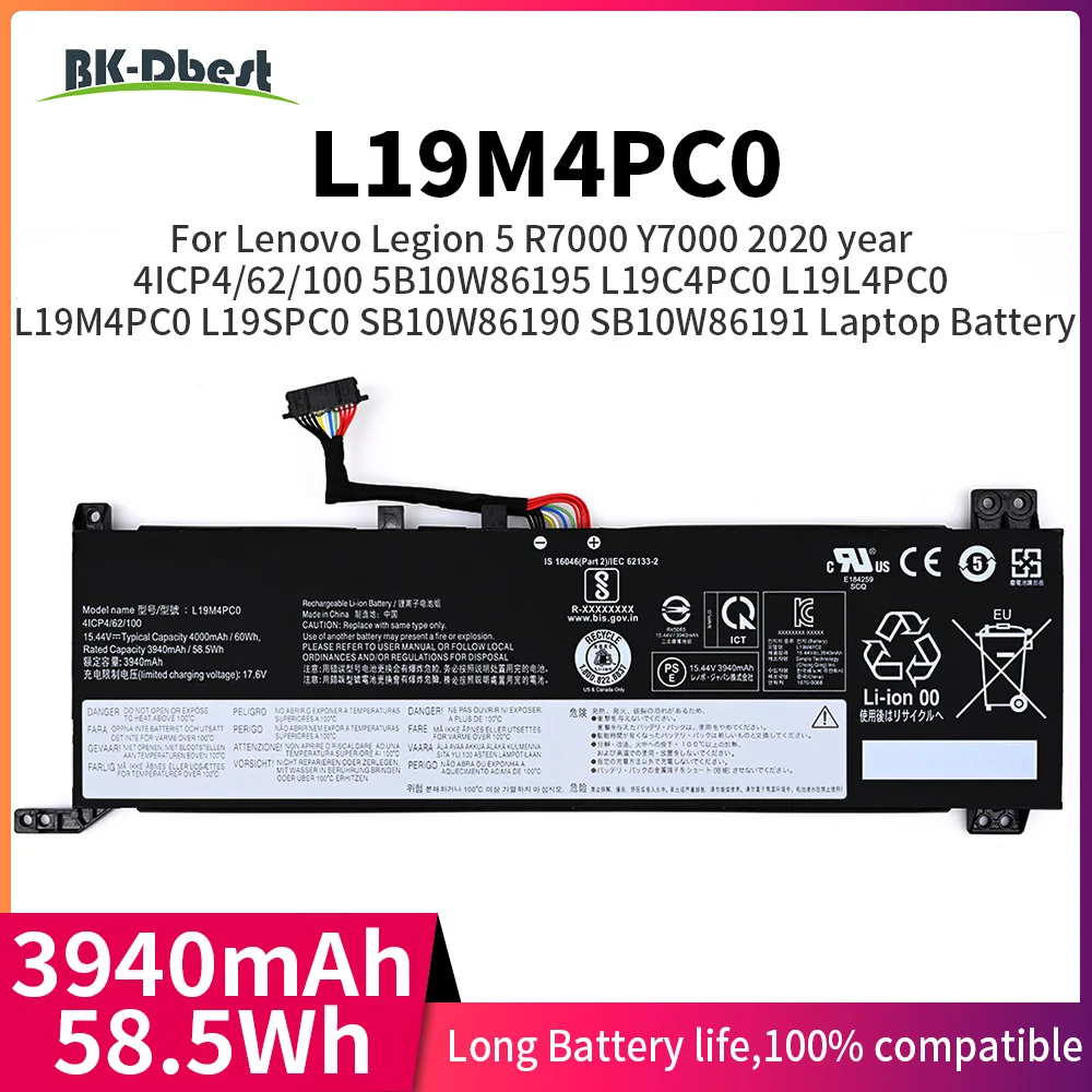 

BK-Dbest L19M4PC0 Laptop Battery for Lenovo Legion 5P-15IMH05 Legion 5-15IMH05 5-15ARH05 Series 5B10W86196