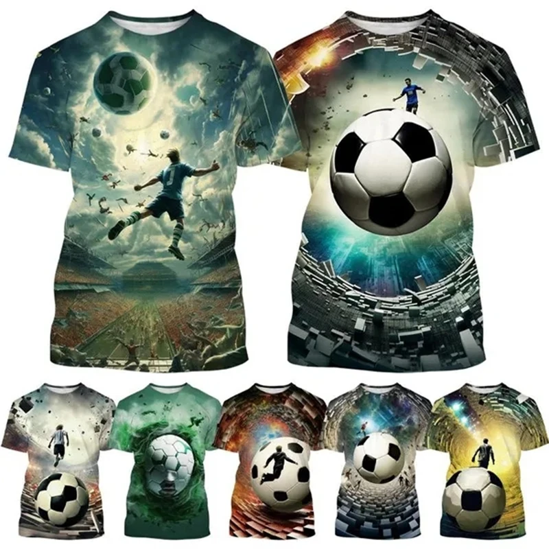 Creative Football 3D Print Pattern T-shirts Dizzy Fashion Super Cool Harajuku Style Casual Short-sleeved T Shirt Quick-dry Tops