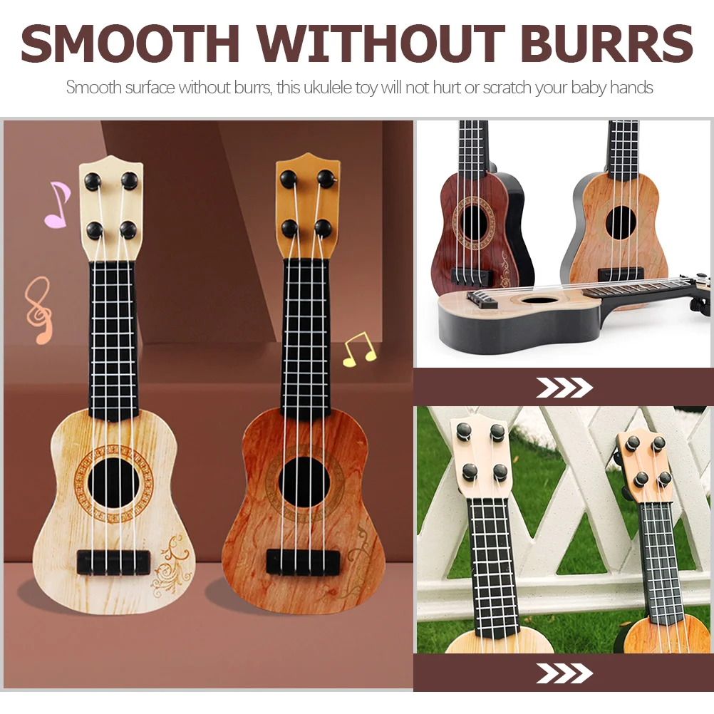 Mini Ukulele Simulation Toys Model Kids Guitar Musical Instruments Plastic Children Models Playthings