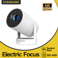 Magcubic Electronic Focus HY300 Ultra Portable 4K Projector with Speaker 300ANSI Outdoor Movie Android11 BT5.4 Camping Projector