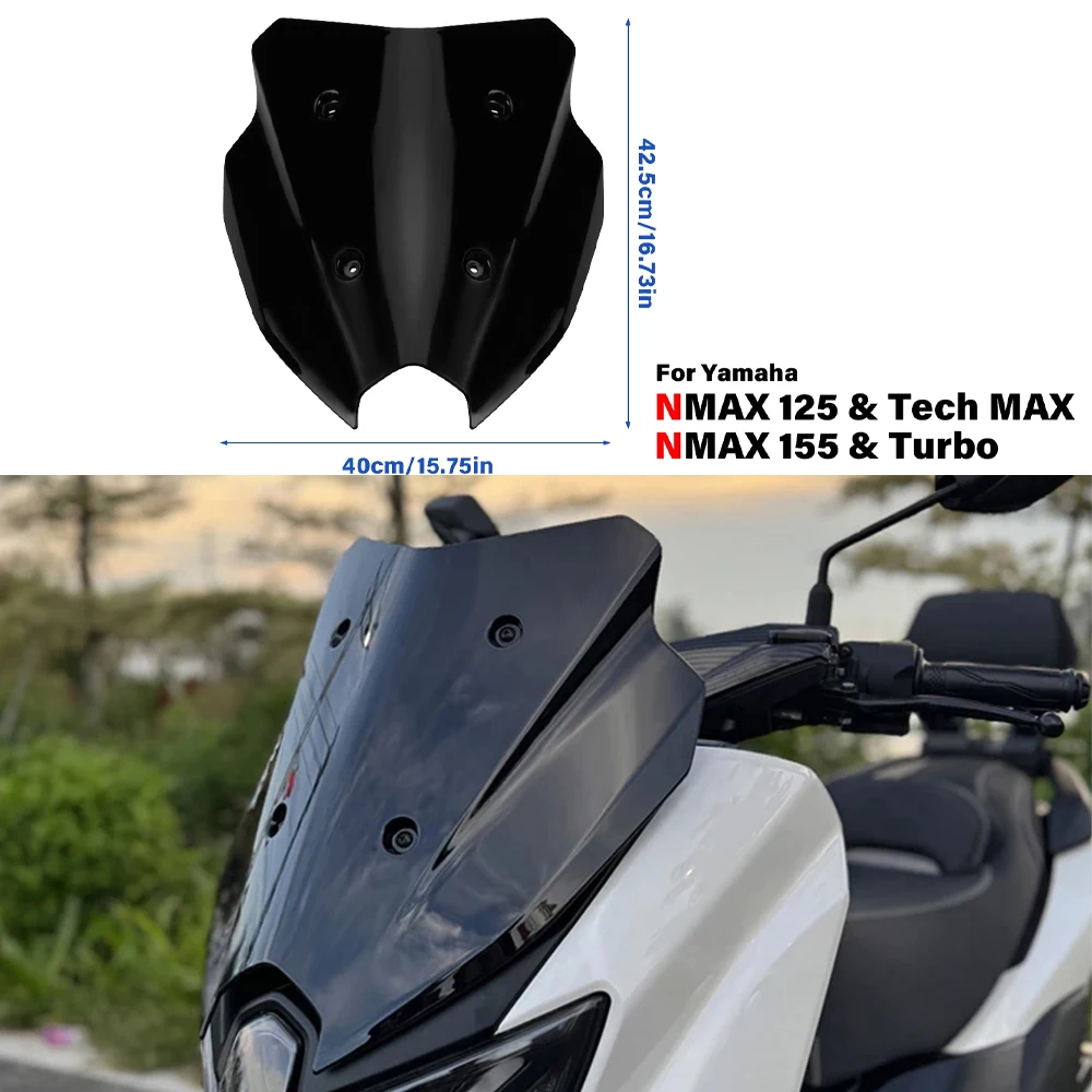 

Fit For Yamaha NMAX125 NMAX155 Tech MAX 2025-Front Windshield Shield Deflector Windscreen Fairing Fly Screen