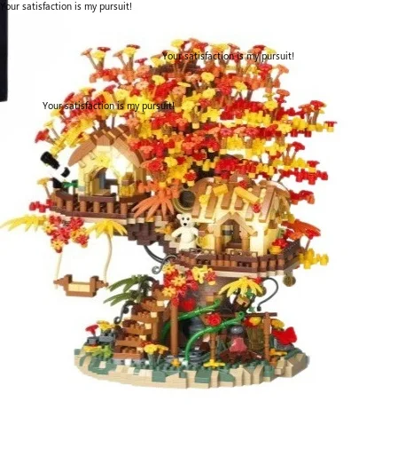 for Forest A-frame Tree House Street View Building Blocks DIY Assembly Model Educational Toy Gift