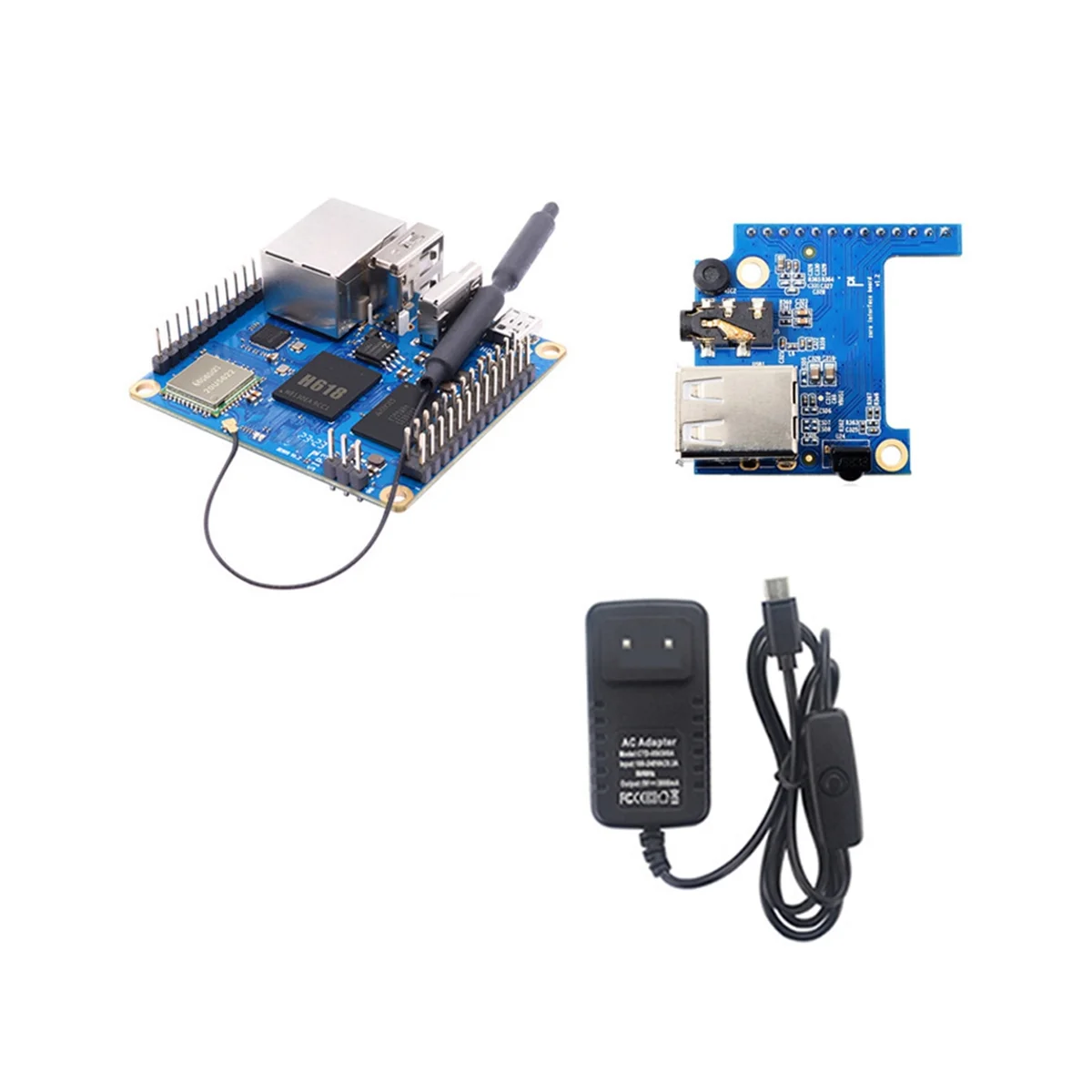 AB20-Orange Pi Zero3 개발 보드용 4GB 패키지 RAM H618 WiFi5+BT 5.0 Android 12용 기가비트 LAN EU 플러그가 있는 Debian12