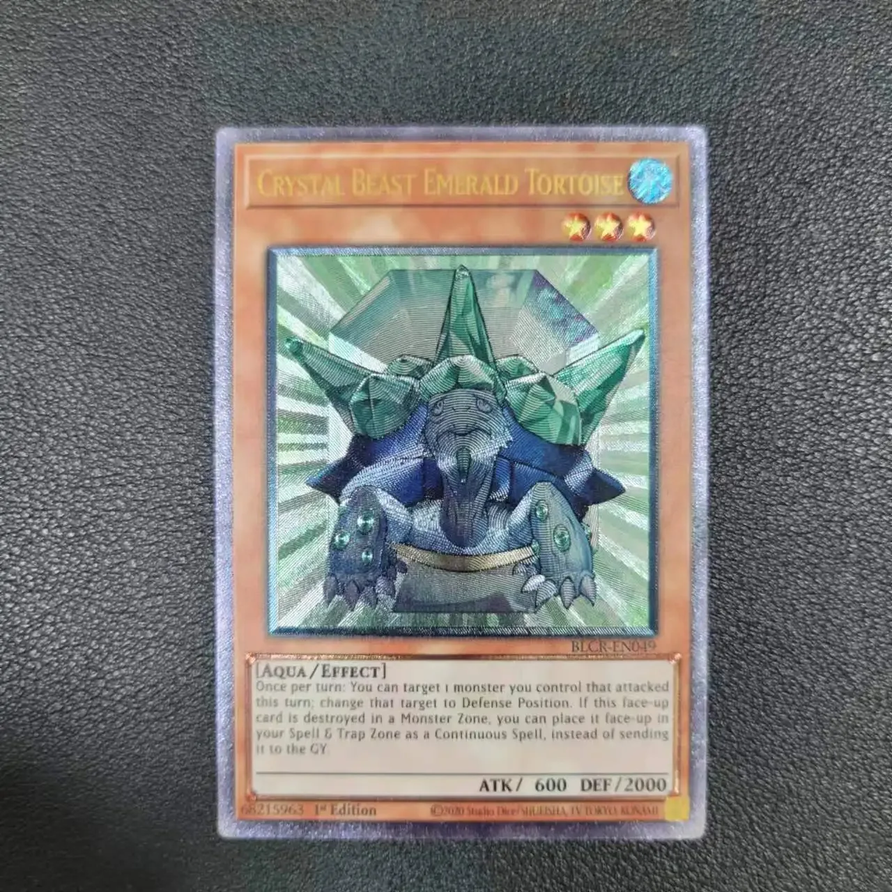 Yu-Gi-Oh UTR BLCR-EN049/ Crystal Beast Emerald Tortoise Children's Gift Collectible Card Toys (Not Original)