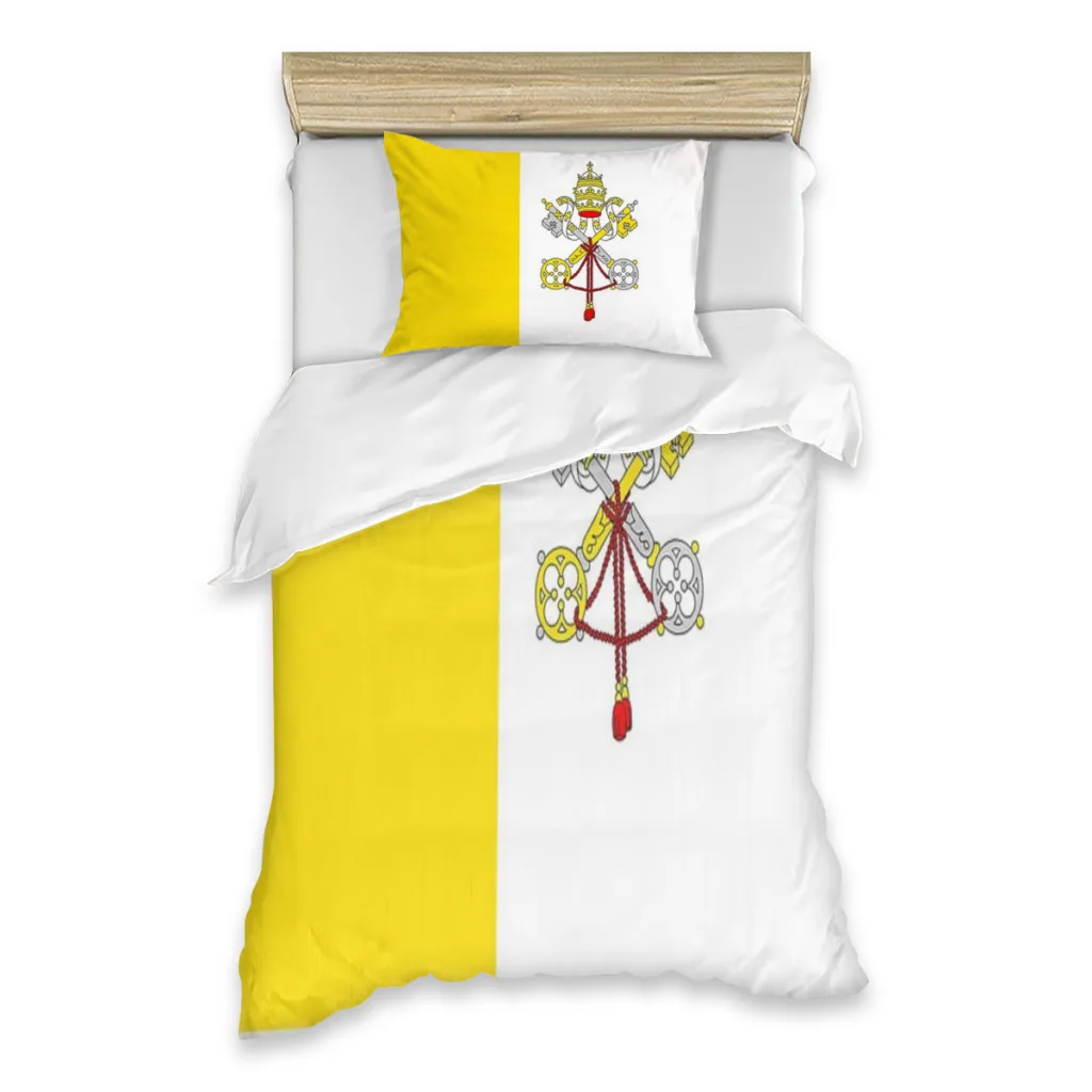 

Vatican City Flag Bed Sheets Set Comforter Quilt Cover Duvets Single Bedding