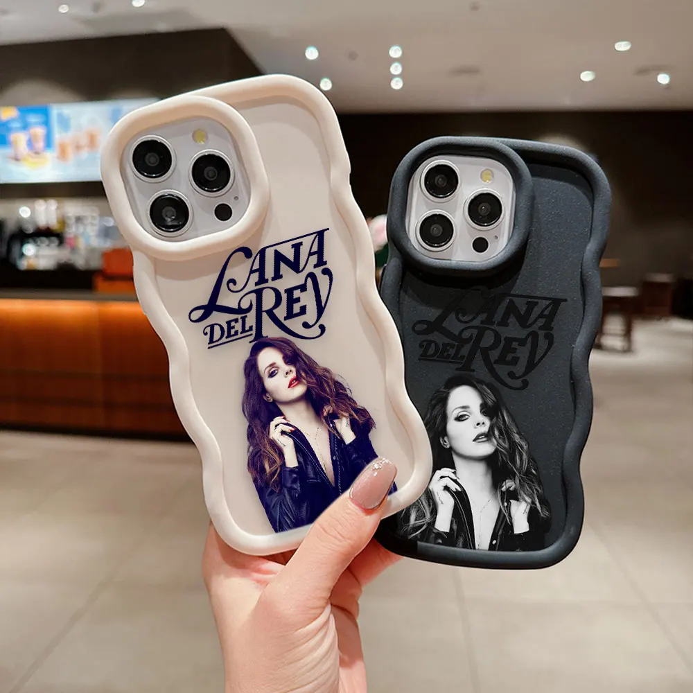 Hot Singer L-Lana Del R-Rey Cover 3D Wave TPU Case For Apple Iphone 15 14 13 12 11 X XS XR 8 7 SE 6 6S Pro Max Plus Case Funda