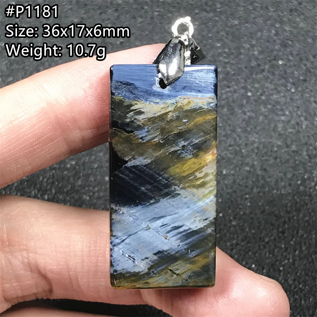 Top Natural Blue Pietersite Necklace Pendant For Woman Man Nobility Crystal Beads Namibia Firework Gemstone Rare Jewelry AAAAA