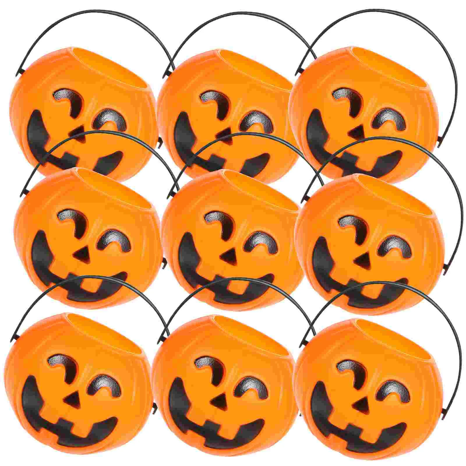 6 Pcs Halloween Candy Storage Container Gift Barrel Photo Props Bucket Plastic Pumpkin Sturdy Shaped