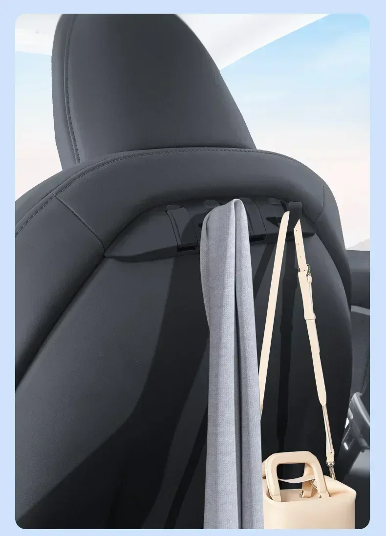 Für Tesla Model Y Juniper 2022, Sitzlehnenhaken, Modell 3 Highland 2024, Sitzlehne hinten, versteckter Kleiderbügel, Aufbewahrungshalterung 2026 – Detail 13