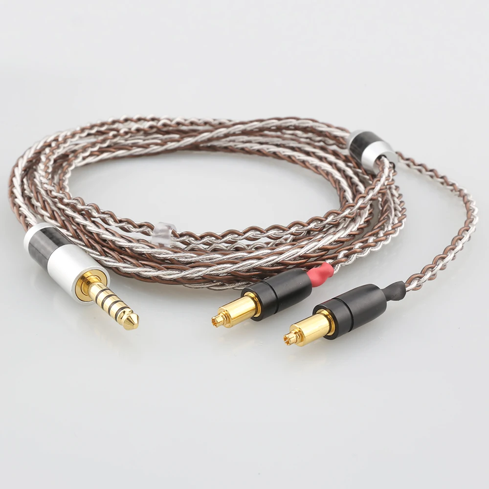 2.5mm 4.4mm XLR 3.5mm 8 Core Silver Plated OCC Earphone Cable For Shure SRH1540 SRH1840 SRH1440