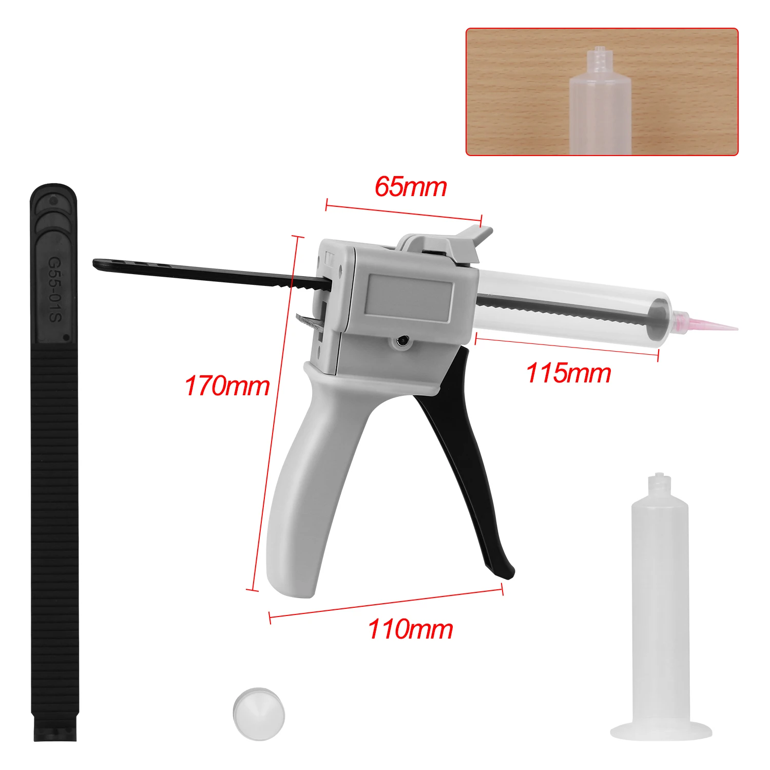 Dental Impression Dispensing Gun Universal Dispenser Glue Gun 30CC 50CC Dispensing Syringe Barrel Blunt Needles For DIY Handtool