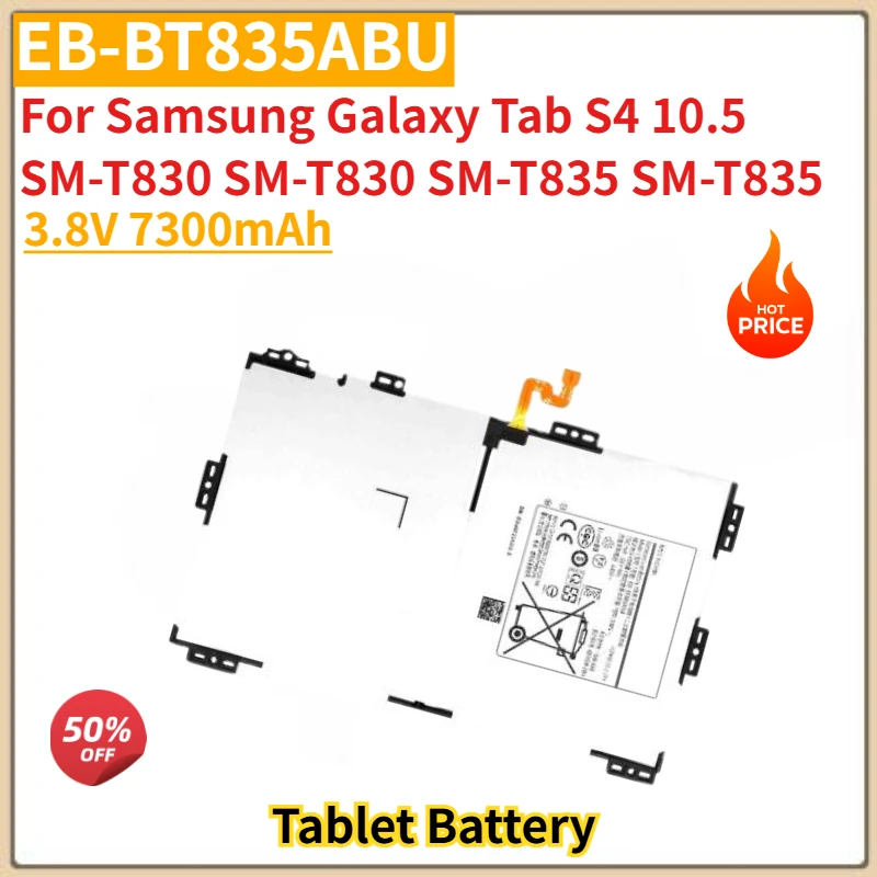 

High Quality EB-BT835ABU Tablet Battery 3.8V 7300mAh For Samsung Galaxy Tab S4 10.5SM-T830 T830 SM-T835 T835 Replacement Battery