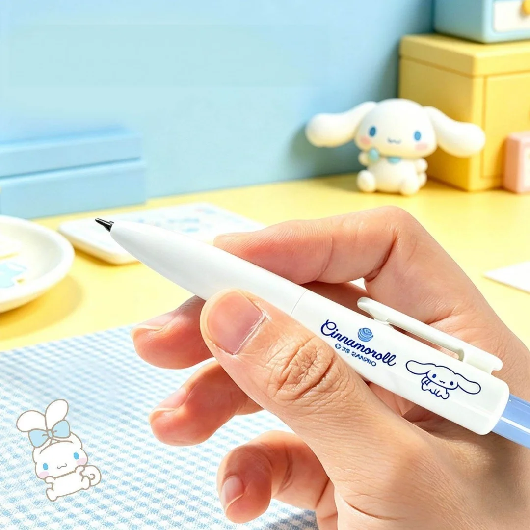 10/4/2Pc Cinnamoroll Hello Kitty Press-Type Gel Pen Sanrio Cartoon Portable Black Signature Pen Student Stationery