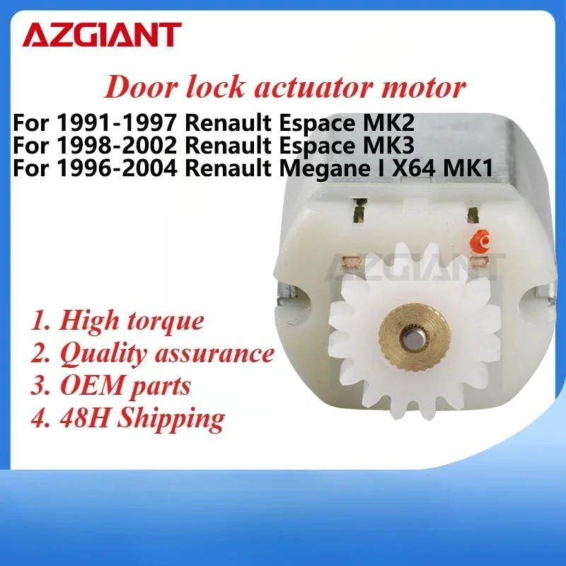

AZGIANT Car door lock actuator motor For Renault Espace MK2/Espace MK3/Megane I X64 MK116 teeth new parts OEM XH007 20210327